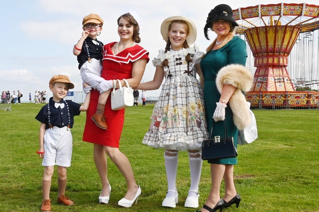 A family all dressed up for the vintage festival in Morecambe at the weekend.
