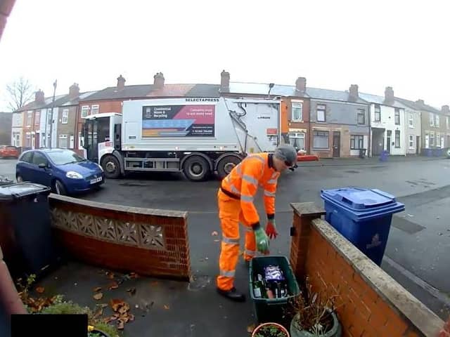 Video: Bin man misses Christmas treat - and dumps it in lorry