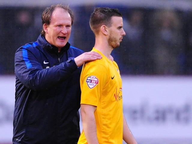 Preston North End manager Simon Grayson, left, with Marnick Vermijl