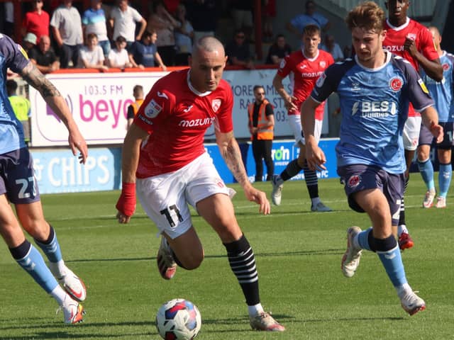 Dylan Connolly was one of five Morecambe players cautioned at Burton Albion last weekend Picture: Ian Lyon