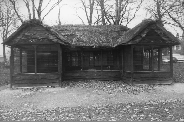 In 1934 an aviary was officially opened on Haslam Park in Ashton. It housed all manner of birds and captivated children who visited the park. Sadly it was closed down in the late 70s or early 80s. This image was taken of the empty structure in 1983