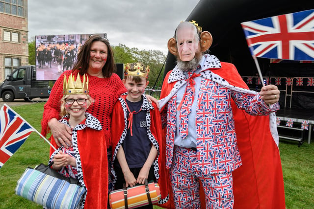 'King Charles' pictured with some of those who attended the event in Astley Park