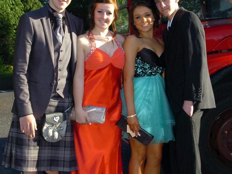 Penwortham Girls High School Prom at Pines Hotel - from left, Connor Henderson, Emma Bailey, Rebecca Wignall and Thomas Kempen