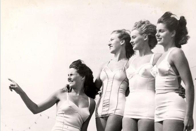 Miss Great Britain contestants. Heats and the grand final took place at the swimming stadium.