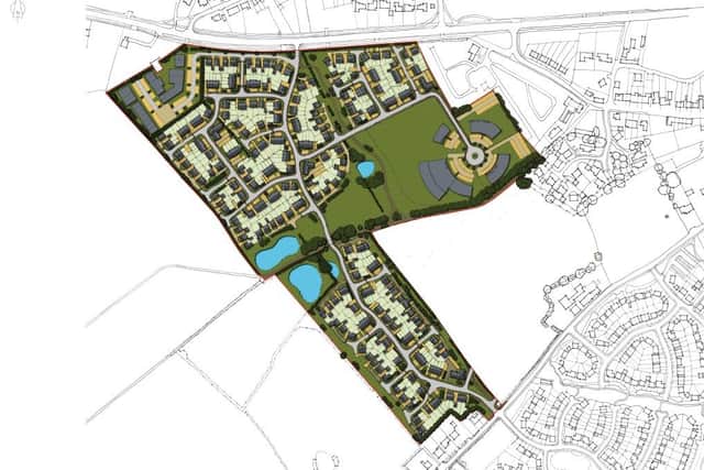 The planned 350 homes on a site between Garstang Road and Copp Lane in Great Eccleston which has been bought by Duchy Homes