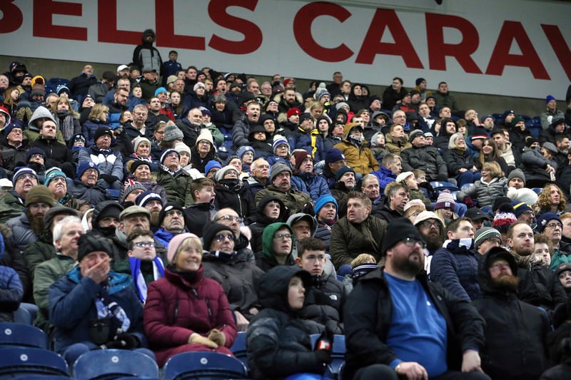Preston North End fans watch the second half action