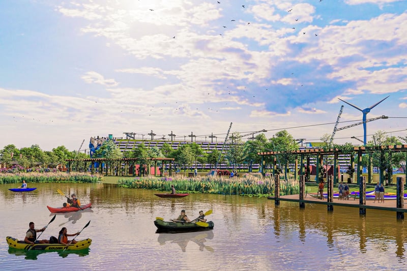 Canoeing and kayaking are just some of the sports planned for the leisure lake (image courtesy of MCK Commercial Design)
