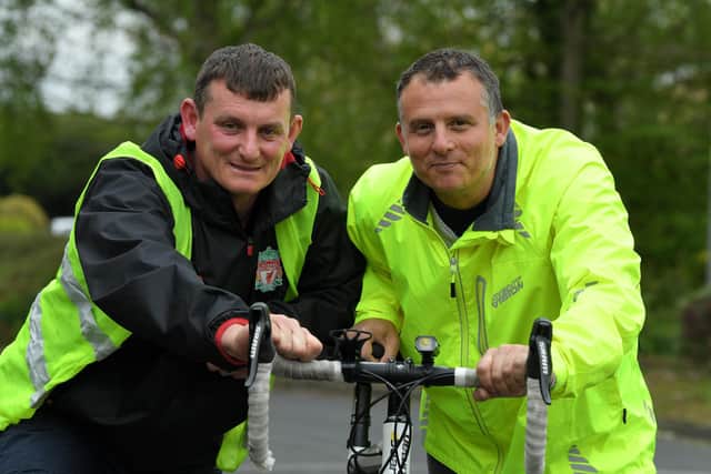 Photo Neil Cross; Brothers Clayton and Blake Newman are cycling 800miles from France to Spain to scatter their dads ashes
