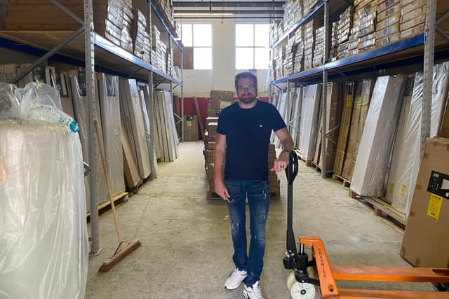 Marketing director Dave O'Keefe in the new warehouse