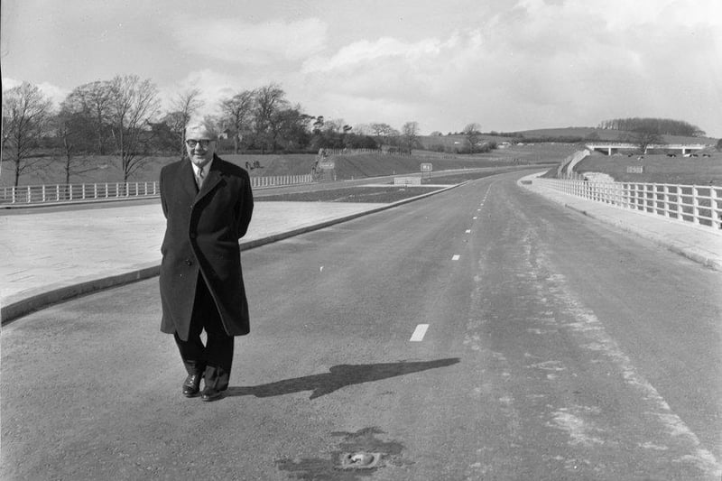 Opening of the Preston bypass - now M6 - in April 1960, the gentleman is Dr Charles Hill from Talbot Archives