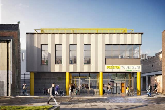 The front of the proposed Youth Zone on Tithebarn Street (Image: John Puttick Associates).