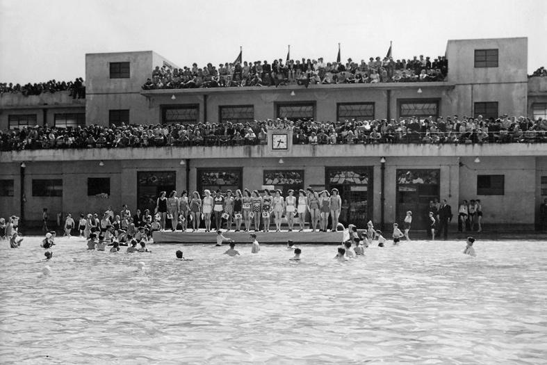 One of the heats of the beauty contests which were a regular attraction at the Super Swimming Stadium in Morecambe.