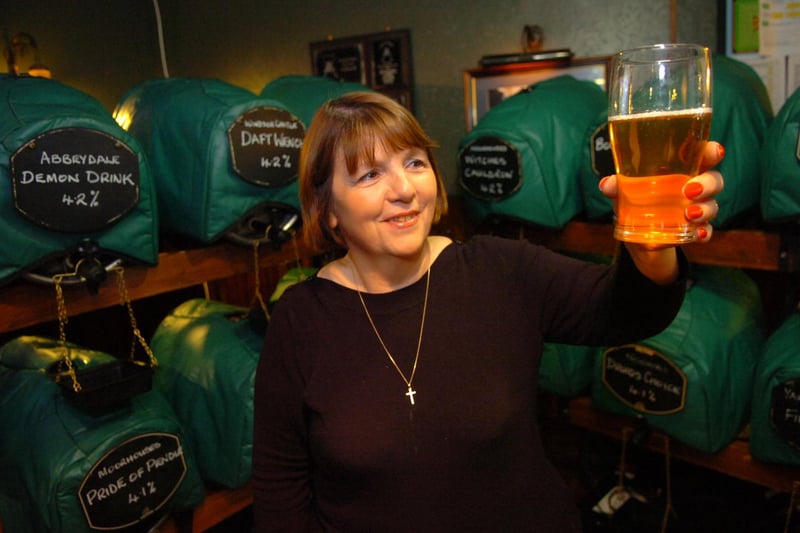 Landlady Pam Eaton of the Old Black Bull prepares for the first Beer Festival in 13 years in 2009