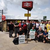 RMT official picket outisde Preston Station today         Photo: Michelle Adamson