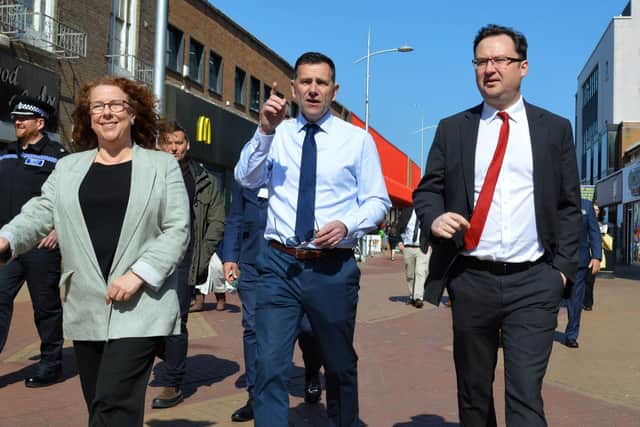 The Minister (right) with Tony Ward and Gill German MP