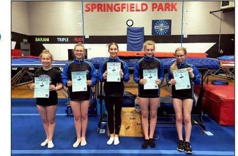 Some of the trampolinists who medalled in a recent competition