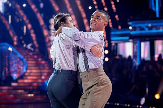 She beat out EastEnders' Bobby Brazier and Bad Education star Layton Williams (pictured) to lift the glitterball trophy at the end of Saturday's live final