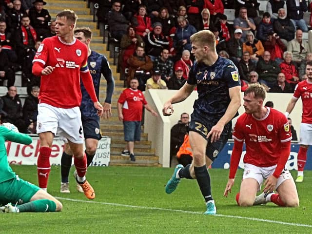 Kieran Phillips hit the woodwork late on in Morecambe's defeat Picture: Michael Williamson