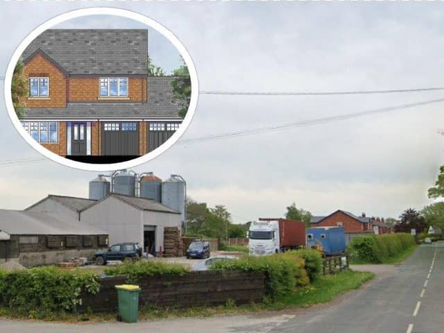 Swainson Farm lies on the approach to Goosnargh - but houses will one day stand on part of the plot (images: Google/Preston planning portal)