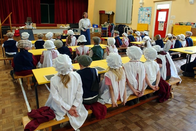Year 2 pupils during the 75th anniversary celebrations of Blessed Sacrament Catholic Primary School in Ribbleton, Preston
