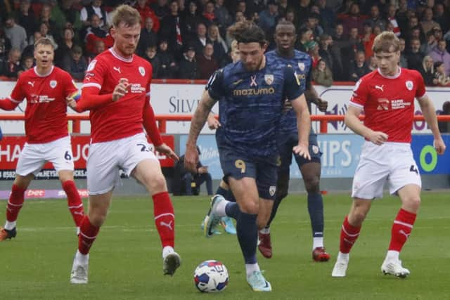 Cole Stockton scored twice for Morecambe at Charlton Athletic Picture: Ian Lyon