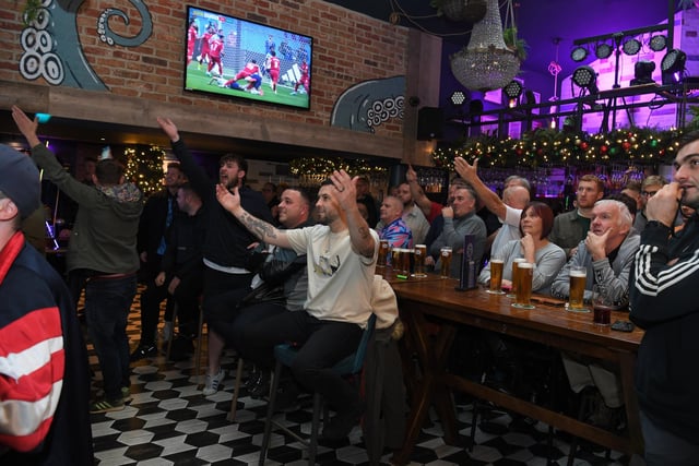England fans watching the match against Iran at The Northern Way.