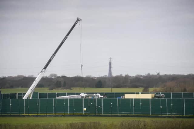 The drilling rig was dismantled when fracking was suspended by the government.
