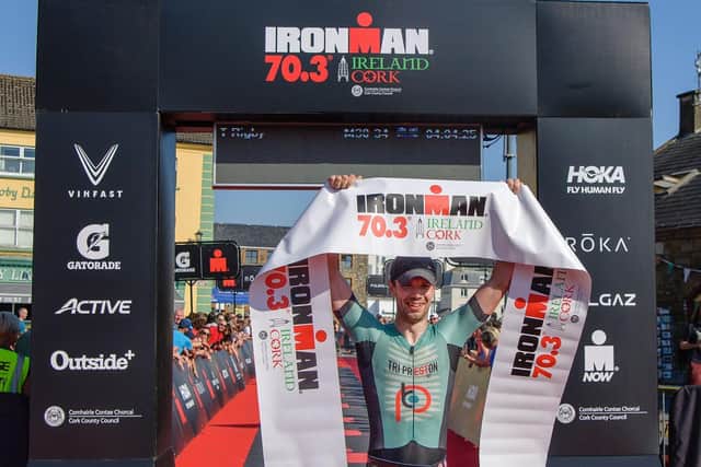 Chorley's Tom Rigby wins Ironman 70.3 Cork despite being a fulltime working dad.