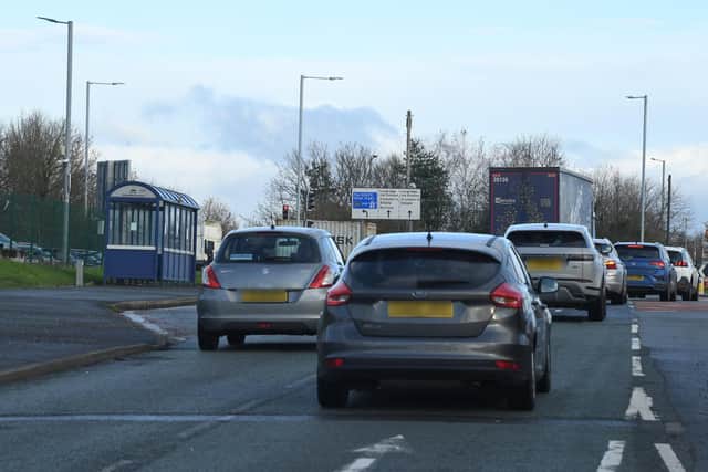 Bluebell Way, leading to junction 31A of the M6, where the new industrial estate could be built