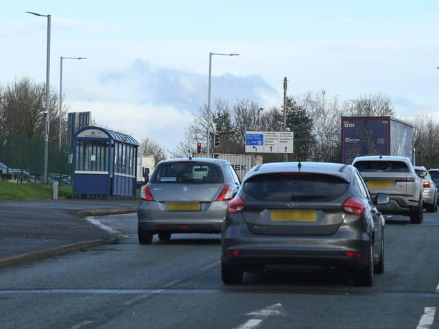 Bluebell Way, leading to junction 31A of the M6, where the new industrial estate could be built