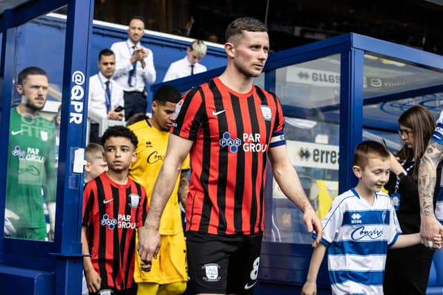 Preston North End's Alan Browne leads his side out against QPR