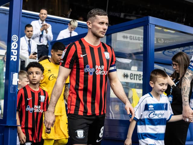 Preston North End's Alan Browne leads his side out against QPR