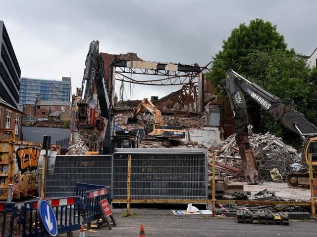 Road closures remain in place in Syke Street, Avenham Street, and Glovers Court, and the two Avenham car parks remain shut whilst demolition work continues