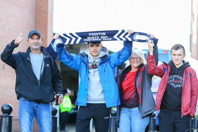 Preston North End fans arrive at the Stadium of Light.