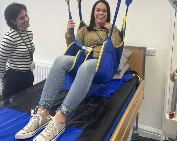 Homecare assistants Zohreh Madani (left) and Kirsten Capstick in the Care Training Academy