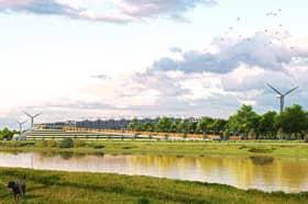 The huge leisure development will sit on the northern banks of the Ribble (image courtesy of MCK Commercial Design)