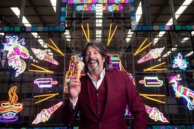 TV presenter Laurence Llewelyn-Bowen pictured as he unveiled some of the brand new Blackpool Illuminations tableaux’s for 2023