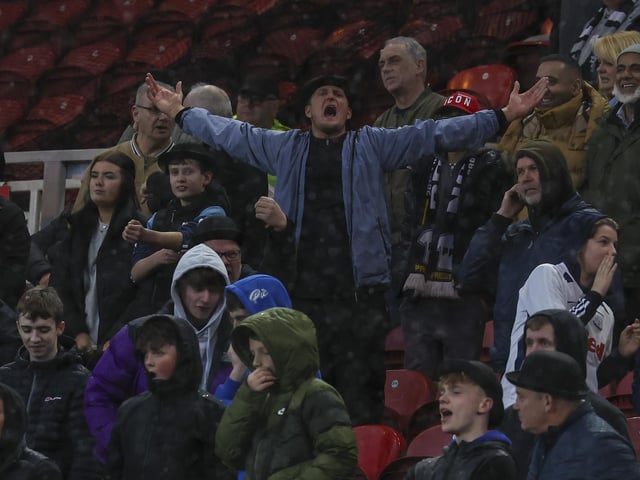 PNE fans at Middlesbrough