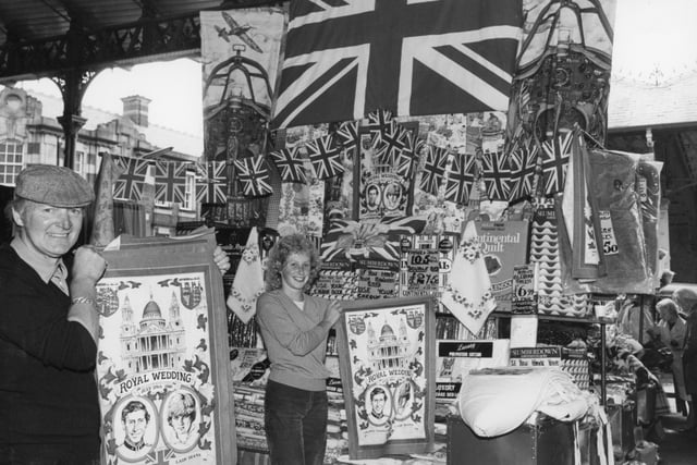 Marketman Bill Smith found himself in trouble - because of his eye-catching tribute to the Royal wedding couple. His Preston market stall which sold blankets, pillows and quilts all year round, was festooned with patriotic bunting, items bearing Royal portraits and an enormous Union Jack. Market officials suggested his display, which flew well above head height could not only obstruct the market view but was also dangerous. Bill Smith is pictured with his daughter Michelle in front of the market stall
