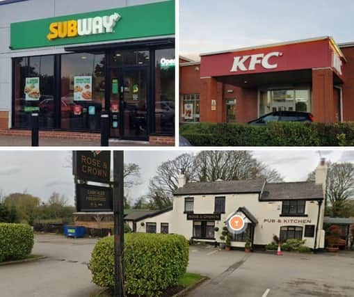 New food hygiene ratings have been awarded to 18 of Chorley’s establishments including Subway and KFC.