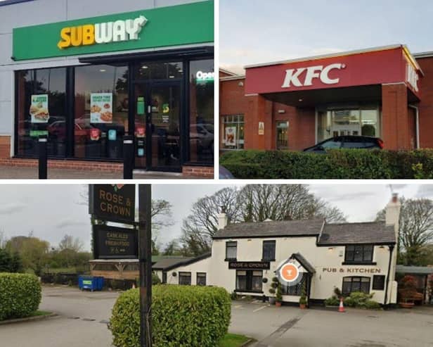 New food hygiene ratings have been awarded to 18 of Chorley’s establishments including Subway and KFC.