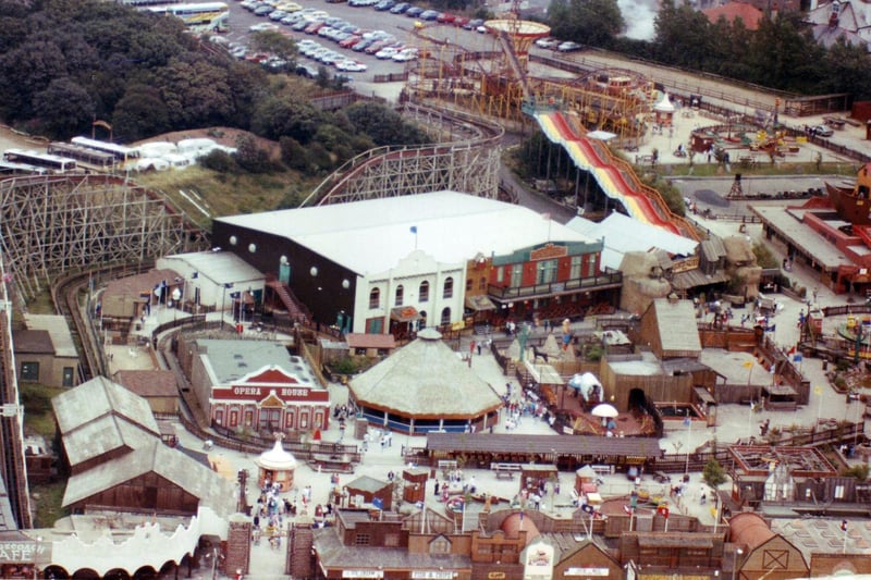 Aerial view showing Frontierland, Morecambe. taken 1990's. from LEP archives.