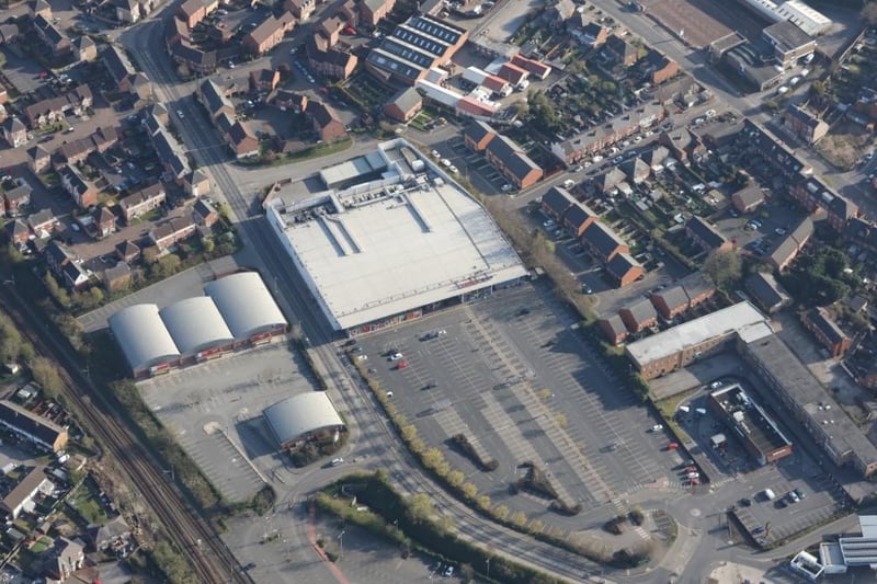 Looking down on the Tesco Extra store on Ashgate Road