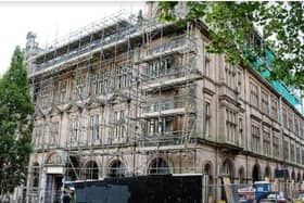 Scaffolding up while work was carried out on the Grade-II listed building