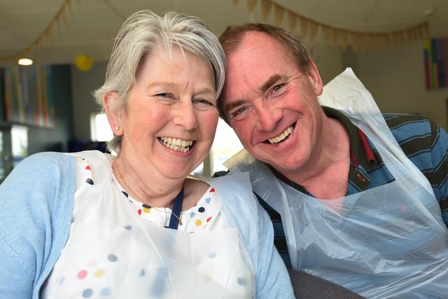 Virginia Lamb, pictured with husband James, celebrating the second birthday of the Sue Ryder Neurological Care Centre at Fulwood.