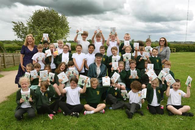 Children's author Lauren Child visited Inskip St Peter's C of E Primary School on Friday.