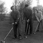1972: Golfers at Penwortham Golf Club, from left, Ted Dexter, Joe Mercer, Tom Finney, Bobby Charleton and Matt Busby