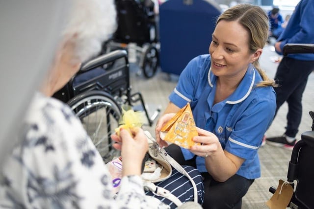Residents received a mini Easter egg treat designed by the schoolchildren