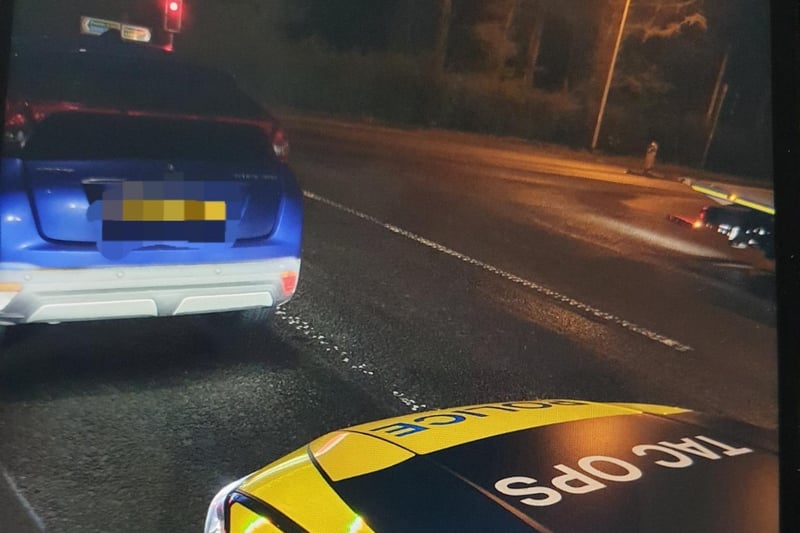 This car was taken without the consent of owner and pursued over Shard Bridge, Poulton, before being 'stung'.
The driver ran away but was tracked and found, before being detained for dangerous driving, disqualified driving, unauthorised taking of a motor vehicle, and failing a test for cocaine.