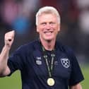 West Ham United manager David Moyes with a winners medal after winning the UEFA Europa Conference League Final